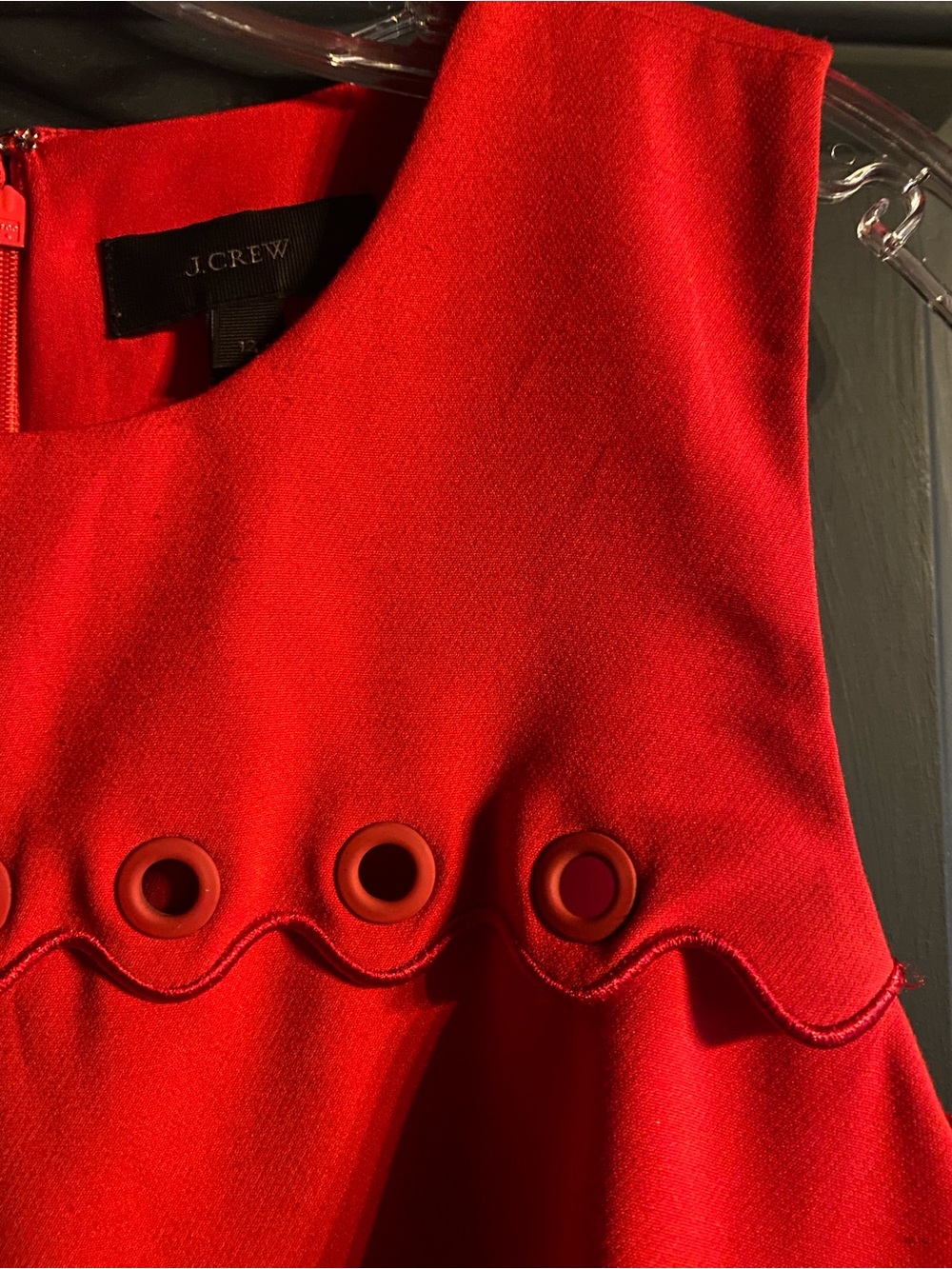 J. Crew Red Eyelet Shift Dress